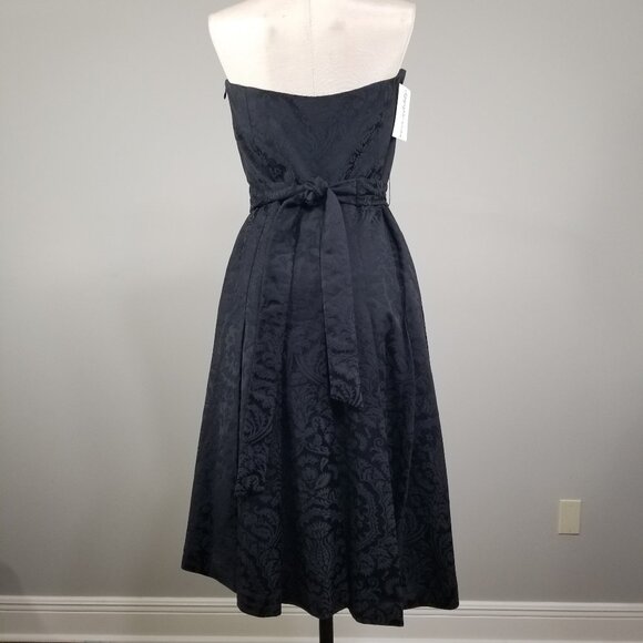 NEW TIBI Black Strapless Cocktail Dress 6 Womens Beaded Witchy Goth Tea Party - Picture 5 of 13